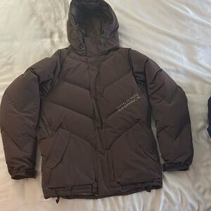 Burton Ronin men’s winter snowboard/ski puffer coat w hood, brown